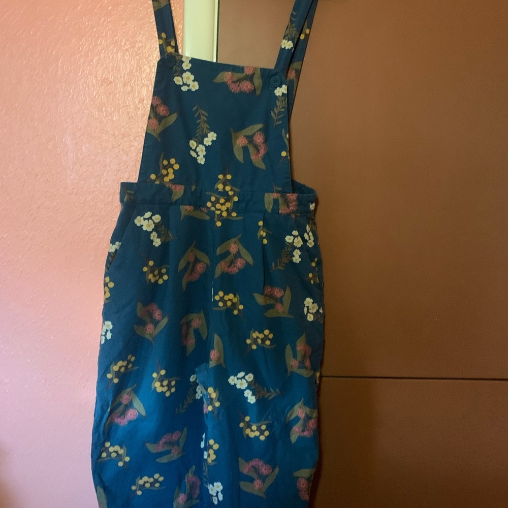 Floral Blue Overalls